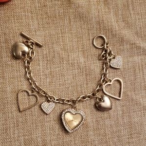 TRUE VINTAGE LEGACY HEART CHARM BRACELET WATCH